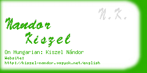 nandor kiszel business card